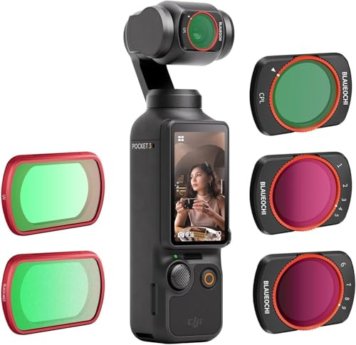 BLAUOCHI - Set di filtri magnetici variabili ND compatibili con DJI OSMO Pocket 3, 5 confezioni UV/Black MIST/CPL/VND2-32 (1-5 stop)/ VND64-512 (6-9 stop) a densità neutra