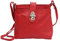 AMBRA Moda Damen echt Ledertasche Handtasche Schultertasche Umhängtasche Citybag Girl Crossover GL007 (Rot)