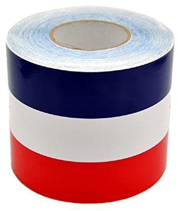 SMKJ Auto PVC Aufkleber KFZ Motorrad Sticker Flagge Streifen Selbstklebende Removable Aufkleber (Blau+Weiß+Rot)- Gr.1M
