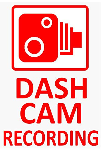 4 x DASH CAM Recording-RED onto CLEAR-WINDOW Stickers-Vehicle Security Warning Dash Cam Signs-CCTV,Car,Van,Truck,Taxi,Mini Cab,Bus,Coach,Go Pro,Safety,Secure,Protection,Notice,Deterrent,60mm x 87mm