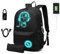 KONO Rucksack Schulrucksack Daypack Polyester Casual Cityrucksack für Universität Outdoor Freizeit Unisex (Schwarz), E6879 BK, M
