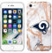 Prime Brands Group Schutzhülle für Apple iPhone 8/7/6S NFL Lizenziert Los Angeles Rams, Weiß und Rose Gold Marmor