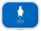 4youDesign Personalisierte blaue Brotdose -PINGUIN Silhouette- mit Namen – inkl. Bento-Box & Gabel für Schule & Kindergarten, Geschenk für Kinder (Blau)