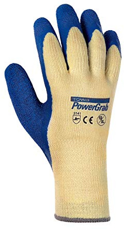(12 Paar) TOWA Handschuhe Baumwoll-/Polyester-Strickhandschuhe PowerGrab 12 x Natur/blau 11(XXL)