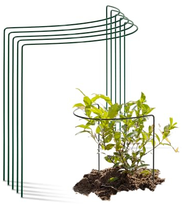 Novatool 5 Strauchstütze Metall halbrund 40 cm Ø35 cm hoch grün Staudenhalter Blumenhalter Rankengewächs Pflanzenstütze Blumenstütze Staudenstütze Rankhilfe Strauchhalter Rosenstütze