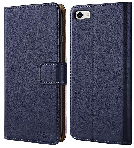 HOOMIL MagFlip Handyhülle für iPhone 8 Hülle, iPhone 7 Hülle, iPhone SE 2022 Hülle und iPhone SE 2020 Hülle, Premium Leder Tasche Klappbar Case Schutzhülle - Blau
