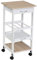 HOMCOM Carrito de Cocina Carro de Servicio de 4 Niveles con Ruedas Cajón Estantes Botellero Almacenaje para Cocina Sala de Estar Comedor 37x37x76 cm Blanco