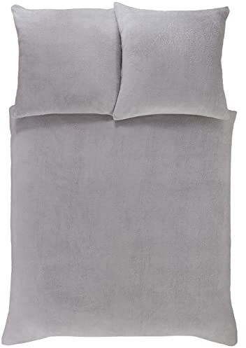 Sleepdown Juego de Ropa de Cama con Funda nórdica de Forro Polar térmico, cálido y Supersuave, 200 x 200 cm y 2 Fundas de Almohada de 80 x 80 cm, Terciopelo Gris, 200 x 200 cm + 2 x 80 x 80 cm