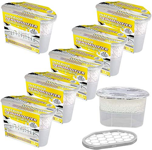 Mix Scented Dehumidifier Condensation Damp Mould Interior Moisture Absorber Condensation Remover - Wardrobe Kitchen Caravan Office Garage Bathroom Basement (6, Vanilla)