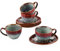 vancasso vaisselle grès, ciel étoilé 8 pièces pour 4 personnes, y compris tasses à café, soucoupes, look vintage