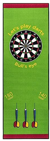 Dart Darts Teppich Dartteppich Dartmatte Steeldart Kingpower | 273 x 80 cm, Grün, Dartpfeile, Dartboard, Zubehör, mit Abwurflinie, Dartscheibe, Schutz, Gummi