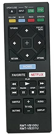 AULCMEET RMT-VB100U RMT-VB201U Ersetzt 2in1 Fernbedienung passend für Sony Blu-Ray DVD Player BD Disc UBP-X700 BDPBX150 BDPS3500 BDPS4500 BDPS5500 BDP-BX150 BDP-BX350 BDP-S1500