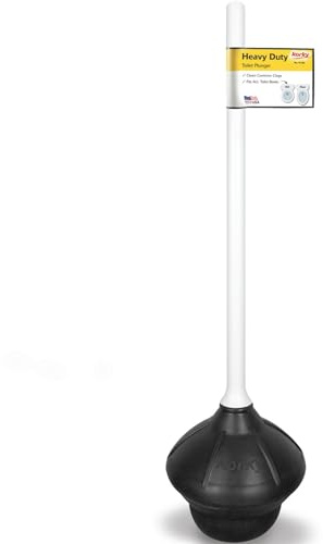 Korky Toilet Plunger - Fits All Bowl Shapes – Clears Common Clogs – Flexible Rubber for Effective Plunge - All Purpose Power Plunger