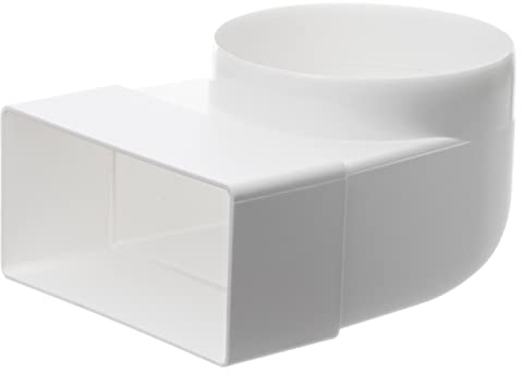 110x55mm – Ø 100 mm Angle 90° - Adaptateur Rectangulaire à Rond - Conduit D'air en Plastique