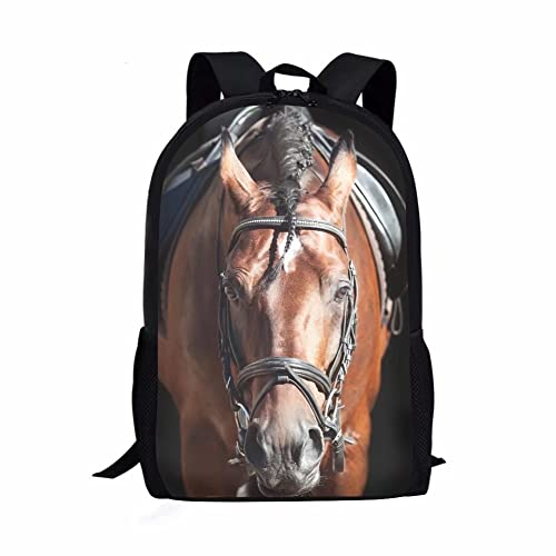 chaqlin Mode Galaxy Tier Rucksack Schultaschen für Jungen Mädchen Büchertasche Tagesrucksack, Pferdemotiv, Einheitsgröße, Schulrucksack