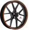 Autodomy Motorrad Felgenaufkleber Komplettset für 2 Räder 15 bis 19 Zoll | Felgen Aufkleber Motorrad Tuning Circular Sport Design | Felgenaufkleber Motorrad Racing Design (Orange, Breite 7 mm)