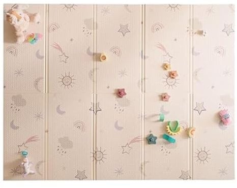 Nuby Weiche Bodenmatte, wendbar, faltbar und leicht für einfache Lagerung und Reisen, Regenbogen