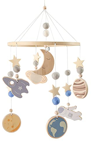 Móvil para Cuna, Campanilla de Cuna Space Star and Moon Charm, Accesorios de Cuna Móvil para Bebé, Móviles para Bebé Decoración Habitación, Móvil Bebé Montessori