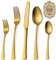 Bestdin Besteck Set 12 Personen, 60 teilig Edelstahl Besteckset Matt Gold Essbesteck Set mit Messer Gabel Löffel, Hochwertiges Edelstahlbesteck, Spülmaschinenfest.