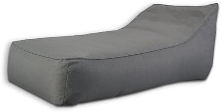 FINQA Korfu Gartenliege, 165 x 90 x 65 cm, Gartensofa in Schwarz, Sonnenliege XXL, Outdoor Liegekissen Bodenkissen, perfekt für Garten, Balkon oder Terrasse