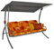 Angerer Freizeitmöbel GmbH Hollywoodschaukel Elegance - Gartenschaukel Made in Germany - Schaukel zum Sitzen, Liegen und Entspannen - inklusive Bett-Funktion - einfache Montage (Orange-Gelb gemustert)