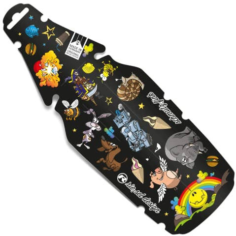 Riesel Design® - schmutz:Fink Schutzblech Kinderfahrrad/Spritzschutz für Kinder Fahrrad oder Mountainbike/Mudguard für Jungen & Mädchen - Werkzeugfreie Montage am Sattel - stickerbomb