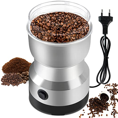 Molinillo de café eléctrico, 300 ml, multifuncional, con 4 cuchillas de acero inoxidable, para moler granos de café, nueces, especias y granos