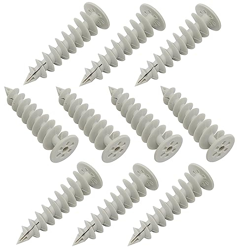 AERZETIX - C67111 - Lot de 10 Chevilles hélicoïdales Ø28x85 mm pour fixation dans isolation polystyrène polyuréthane EPS XPS - empreinte hexagonale à 6 pans - pour vis 4.5 mm - en plastique