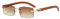 Junsika Randlose Rechteckige Holz Sonnenbrille für Herren und Damen Klassische Retro Holz Braun Sonnenbrille UV400 Schutz