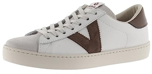 Victoria Basket Basse Unisexe Berlin Cuir & Pièces en Contraste & Bout en Croûte De Cuir 1126142 pour Adulte Marron 38