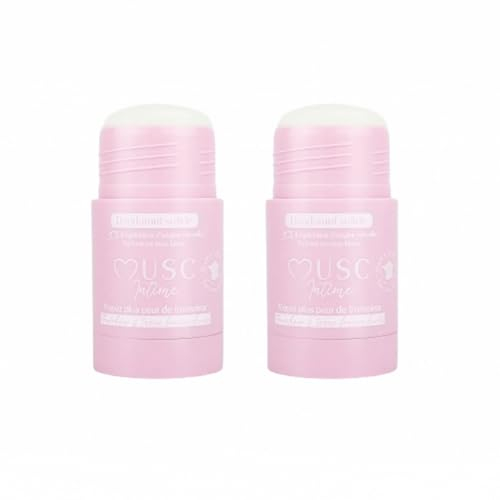 MUSC INTIME La Marque Officielle - Lot de 2 - Déodorant Anti Transpirant - Musc Blanc - Anti Mauvaises Odeurs - 90% D'Ingrédients Naturels - Sans Sel D'Aluminium Ni Pertubateur Endocrinien - 2x50g