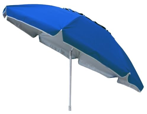 milani home - ombrellone da spiaggia diametro 2 m in acciaio, colore casuale blu, per mare, giardino e campeggio
