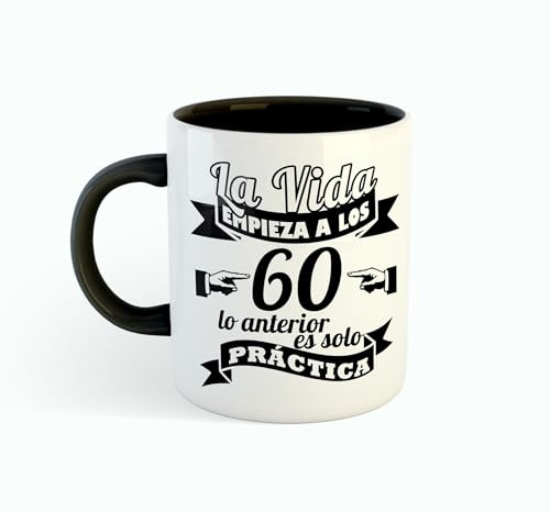 Taza para 60 cumpleaños - Regalo original 60 años - Regalos para hombres 60 años - Regalos para mujer 60 años - Taza desayuno regalo original (Español) (Español)