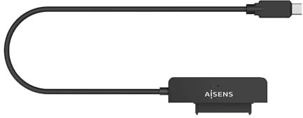 AISENS Adaptador SATA a USB-C USB3.0/USB3.1 Gen1 para Discos Duros 2.5?. Negro