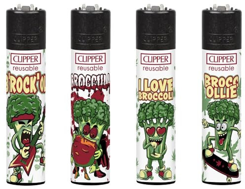 Clipper Feuerzeug 4er Set: (Broccoli)