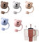 BAIYSFFG 5pcs Bear Straw Cover, Cute Straw Covers Cap Cartoon Soft Silicone Bear Straw Toppers Straw Tips Lids Protector Cover BPA Free Compatible with 10mm Stanley Straws 30 40 oz Tumbler Cup