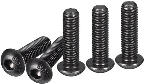 DTGN Tornillos de Cabeza Redonda con Hexágono Interior M10-1.5x35mm Paquete de 10 para Máquinas Acero al Carbono con Recubrimiento de Óxido Negro Tornillos de Rosca Completa
