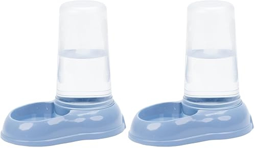 Ferplast Distributeur d'eau Ou Nourriture pour Chats et Chiens Azimut 1500 Dispenser pour Animaux 1,5 litres Mangeoire, 16,5 X 25 X H 24,5 cm Bleu (Lot de 2)
