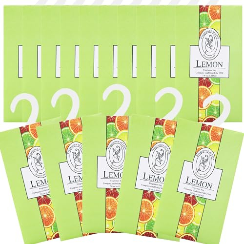 15pcs Duftsachet, Schrankdeo Natürlichen Geruch Sachet, Wäscheduft Schrank Duftsäckchen Kleiderschrank Dufterfrischer, Duftbeutel Kleiderschrank Duft Hanging Beutel, Schrankduft Frische (15lemon)