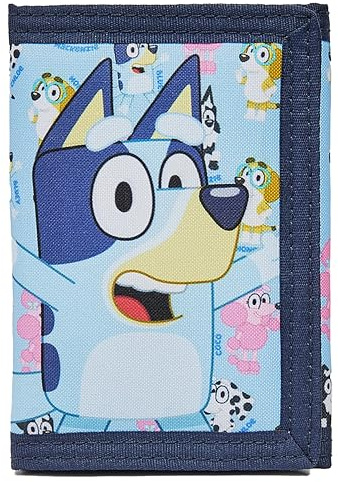 Bluey Kids Wallet Trifold Wallet with ID Pocket & Zipped Coin Purse | Official Bluey Merchandise For Girls & Boys