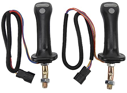 AOWINHIT 2 Maniglie per Joystick per Escavatore a 3 Pulsanti con 6 Perni, Maniglie a Leva per Joystick per Escavatore per DH DX150 215 225 300 370‑9C,Porta esterna Maniglie