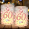 12 Windlicht Tischdeko 60 Geburtstag, Party Deko 60 Geburtstag Frau, Rosegold 60. Deko, Schön DASS Du Da Bist, Geeignet für Teelichter oder Kerzen, Happy Birthday Tischdeko