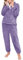 Yuson Girl Pigiama Donna Invernale Pigiami Pile Set Caldo Felpato Pigiama Lungo Morbido Due Pezzi Felpa e Pantalone Sets Manica Lunga Lounge Sleepwear Casual da Casa con Tasche(Violetto, M)