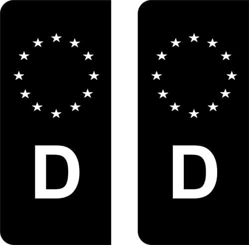 Pure Print Cut 2X Kennzeichen Sticker für EU-Feld 11x5cm – Design Aufkleber Nummernschild Schwarz – Selbstklebend, Waschstraßenfest, UV-beständig