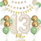 13. Geburtstag Deko Beige, Luftballon 13. Creme , Weiß Creme Folienballon 13 , Mädchen 13 jahre Luftballon deko Sandweiß , Zahl 13 Helium Luftballons Salbeigrün Weiß Ballons für Geburtstag Party Deko