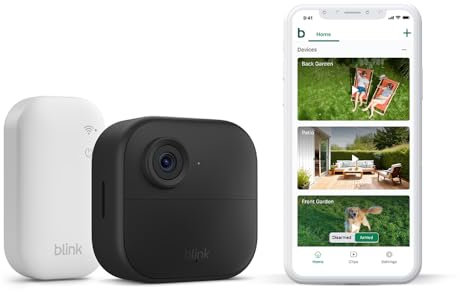 New Blink camera (Outdoor 4) | Newest model | Wireless HD smart security camera, two-year battery life, enhanced motion detection, works with Alexa | 1 camera system with Sync Module Core incl.| IP65