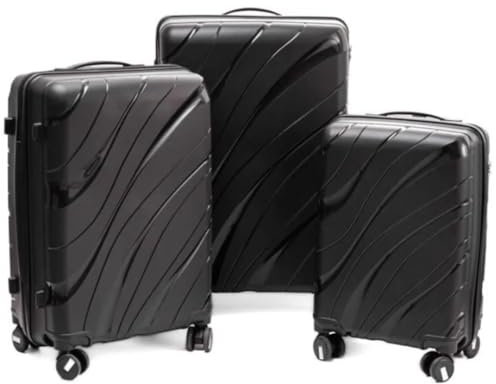 RGL Reisekoffer Trolleys Hartschalekoffer mit 360° Leichtlauf-Rollen Rollkoffer Schwarz L XL XXL (L)