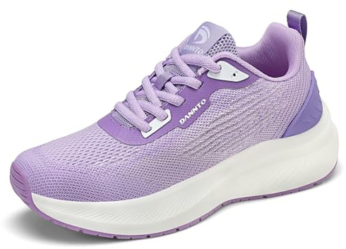 Dannto Femme Baskets Chaussures de Tennis Sport Léger pour de Sport Baskets Mode Running pour Fille(La Couleur Violette,38)