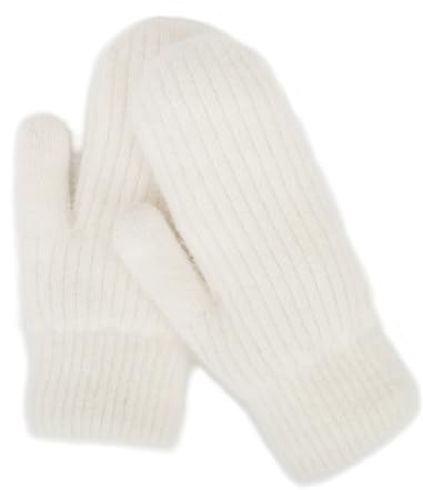 Mealah Women Winter Warm Mittens - Fashionable Stretchy Knit Gloves Cold Weather Soft Faux Rabbit Fur Mittens