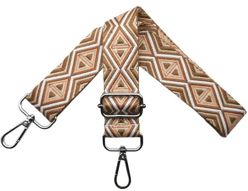 Verstellbarer Schultergurt für Taschen Taschengurte zum Wechseln, Umhängegurt für Taschen, Schulterriemen 3.8cm Breite mit Silber Karabiner Taschenband für Damen Handtaschen, Braun, M13